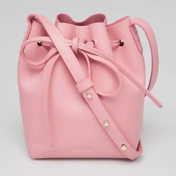 Mansur Gavriel Blush Vegetable Tanned Leather Mini Mini Bucket Bag - Picture 8 of 10